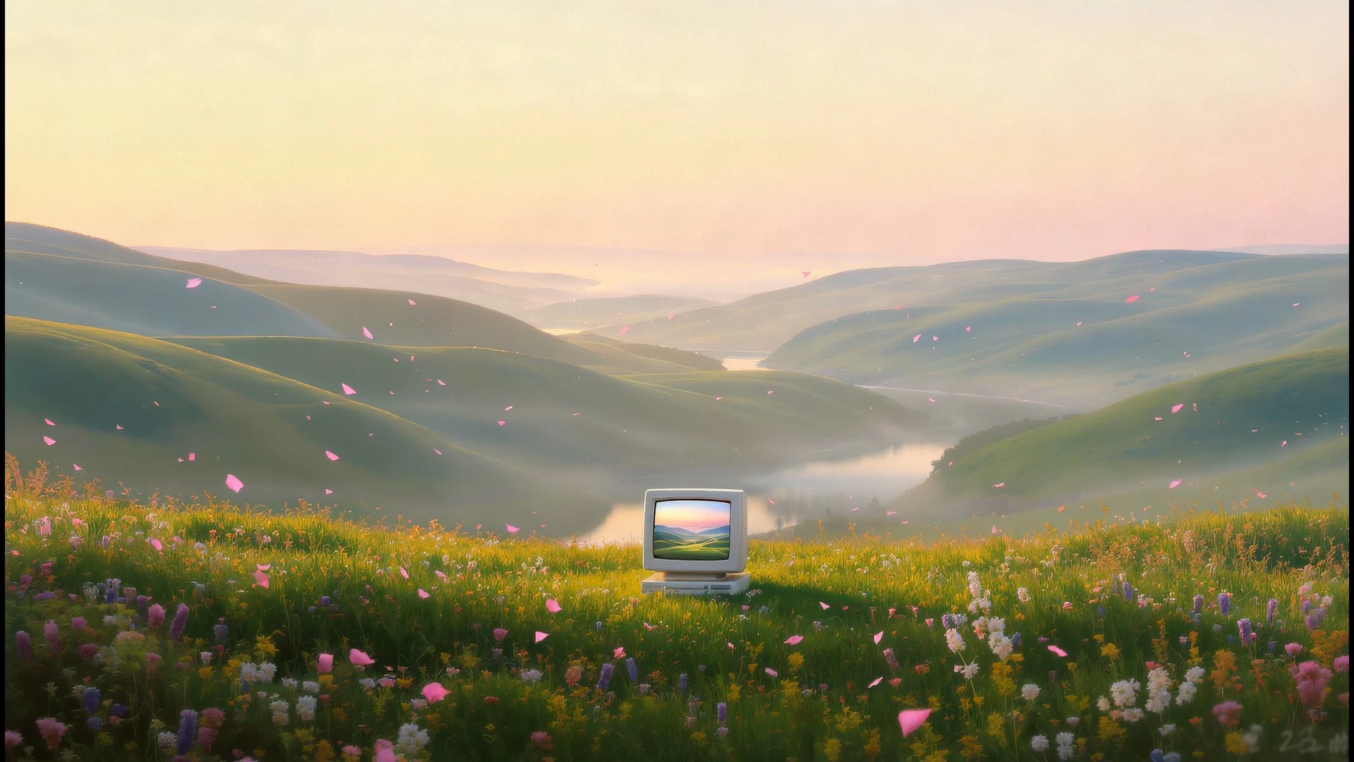 AI image and video generation showcase - animated background showing creative AI capabilities